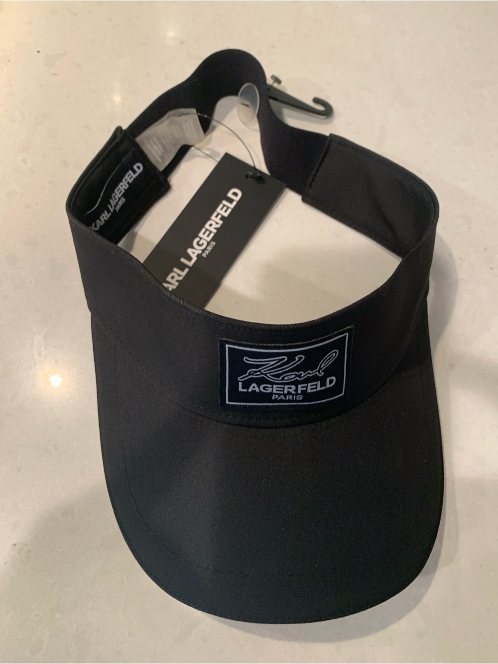 Karl Lagerfeld Black Sporty Visor New With Tags Retail $44
